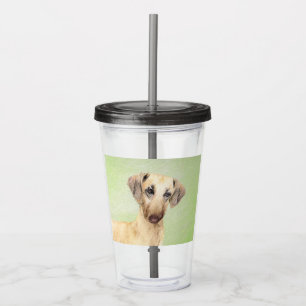 Sloughis Painting - Cute Original Dog Art Acrylic Tumbler