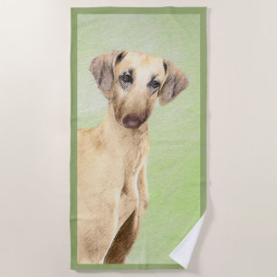 Sloughis Painting - Cute Original Dog Art Beach Towel