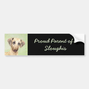 Sloughis Painting - Cute Original Dog Art Bumper Sticker