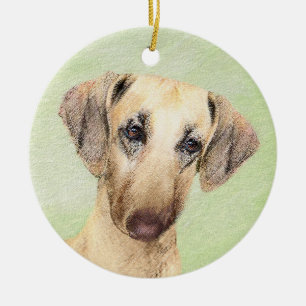 Sloughis Painting - Cute Original Dog Art Ceramic Ornament