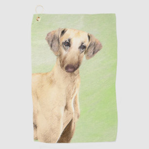 Sloughis Painting - Cute Original Dog Art Golf Towel