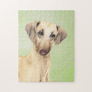 Sloughis Painting - Cute Original Dog Art Jigsaw Puzzle