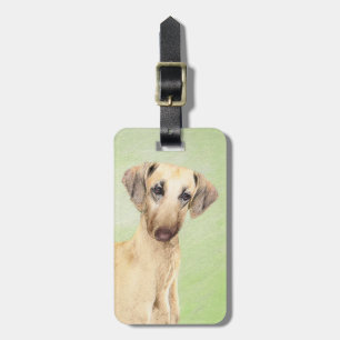 Sloughis Painting - Cute Original Dog Art Luggage Tag