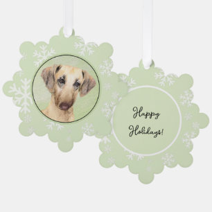 Sloughis Painting - Cute Original Dog Art Ornament Card