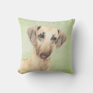 Sloughis Painting - Cute Original Dog Art Outdoor Pillow