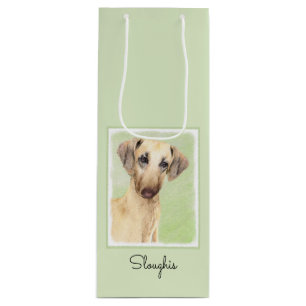 Sloughis Painting - Cute Original Dog Art Wine Gift Bag