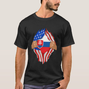Slovak Blood Inside Me Slovakia Flag Gift T-Shirt