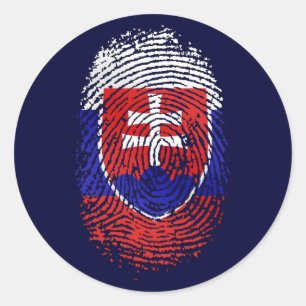 Slovak by DNA - Slovakia flag fingerprint gifts Classic Round Sticker
