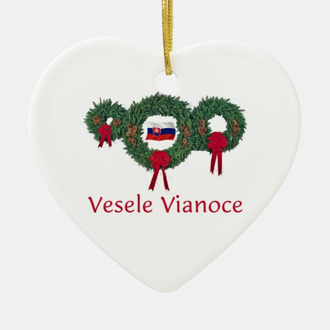 Slovak Christmas 2 Ceramic Ornament (Front)
