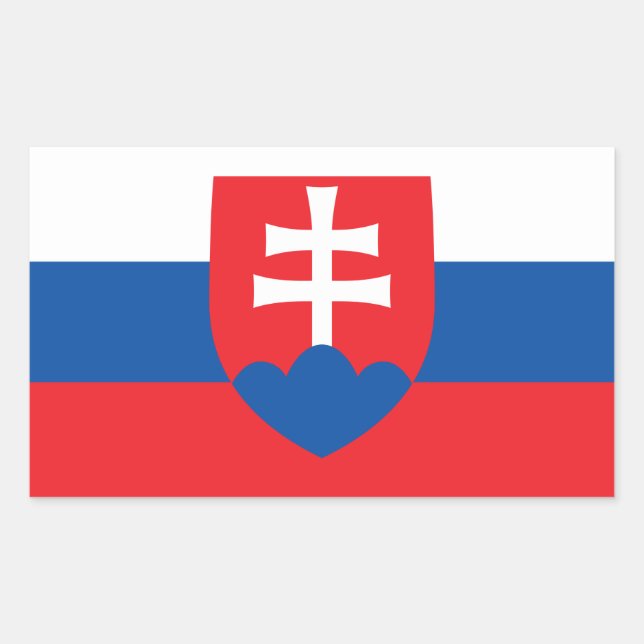 Slovak Flag & Coat of Arms, Flag of Slovakia Sticker (Front)