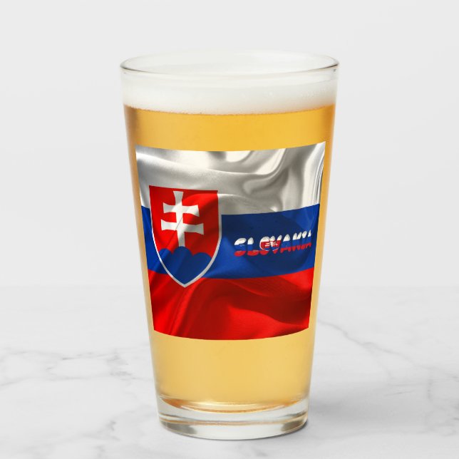 Slovak flag  glass (Front Filled)