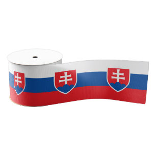Slovak Flag & Slovakia travel, holiday/sports Grosgrain Ribbon