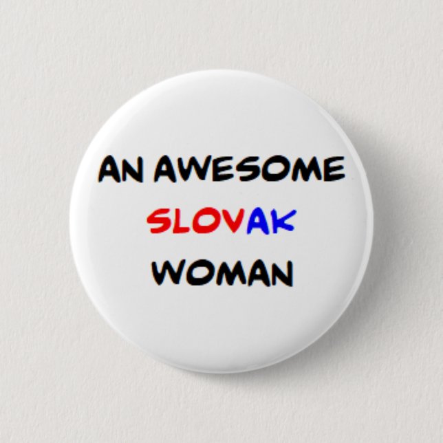 slovak woman, awesome 2 inch round button (Front)