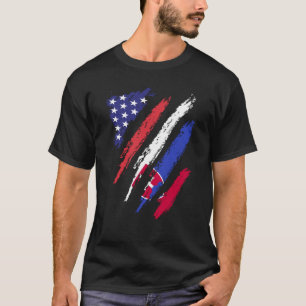 Slovakia American Grown Flag USA Patriot Heritage T-Shirt