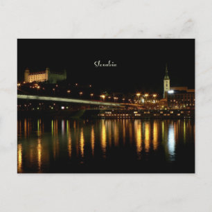 Slovakia, at night, beautiful cityscape photograph postcard