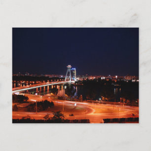 Slovakia - Bratislava - The Bridge At Night Postcard