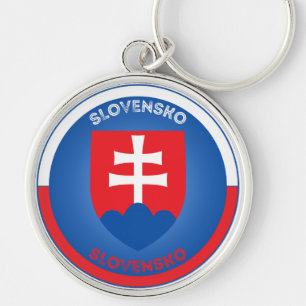 Slovakia Coat of Arms Circle Shape Keychain