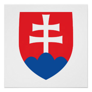 slovakia country coat arms symbol emblem cross poster
