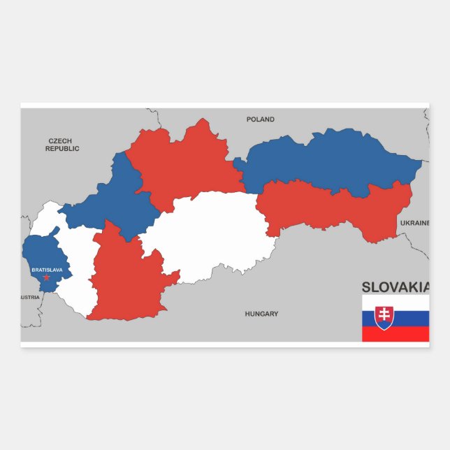 slovakia country political map flag sticker (Front)