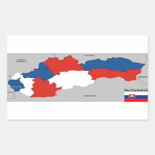 slovakia country political map flag sticker