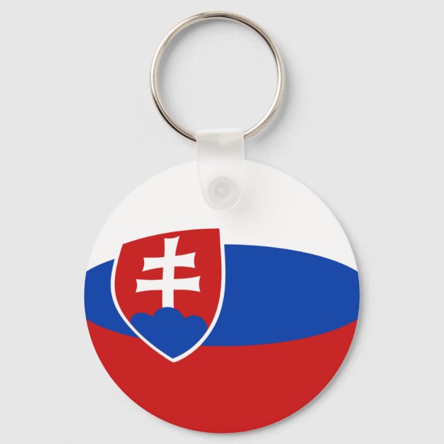 Slovakia Fisheye Flag Keychain (Front)