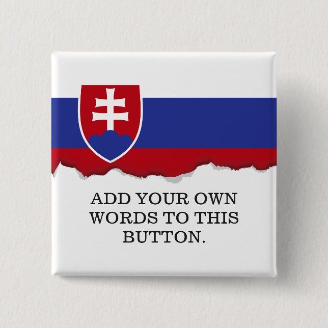 Slovakia Flag 2 Inch Square Button (Front)