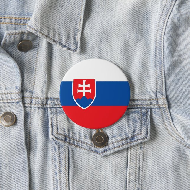 Slovakia flag 3 inch round button (In Situ)