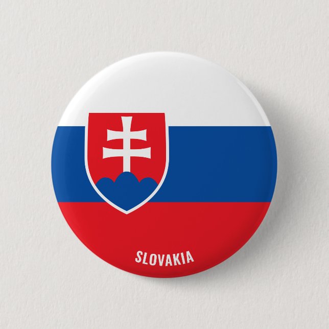 Slovakia Flag Charming Patriotic 2 Inch Round Button (Front)