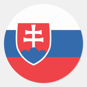 Slovakia Flag Classic Round Sticker