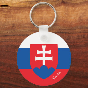 Slovakia flag, emblem & Slovakia holiday / sports Keychain