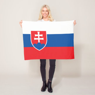 Slovakia Flag Fleece Blanket