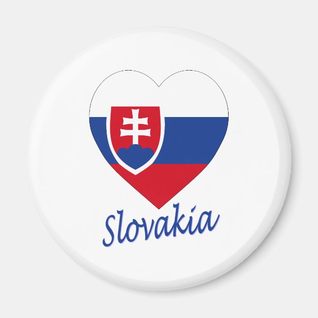 Slovakia Flag Heart Magnet (Front)