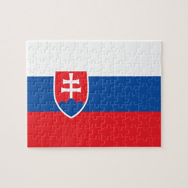 Slovakia flag jigsaw puzzle (Horizontal)