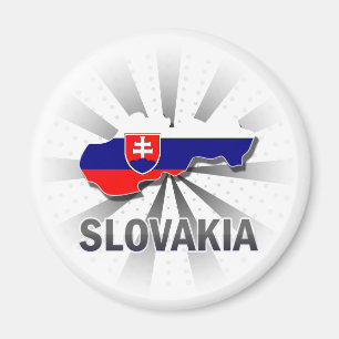 Slovakia Flag Map 2.0 Magnet