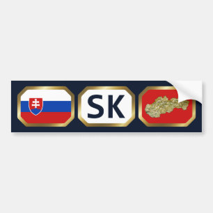 Slovakia Flag Map Code Bumper Sticker