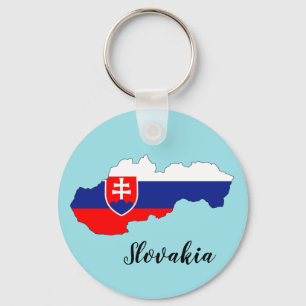 Slovakia Flag Map Keychain