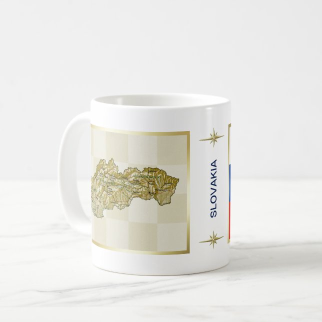 Slovakia Flag + Map Mug (Front Left)