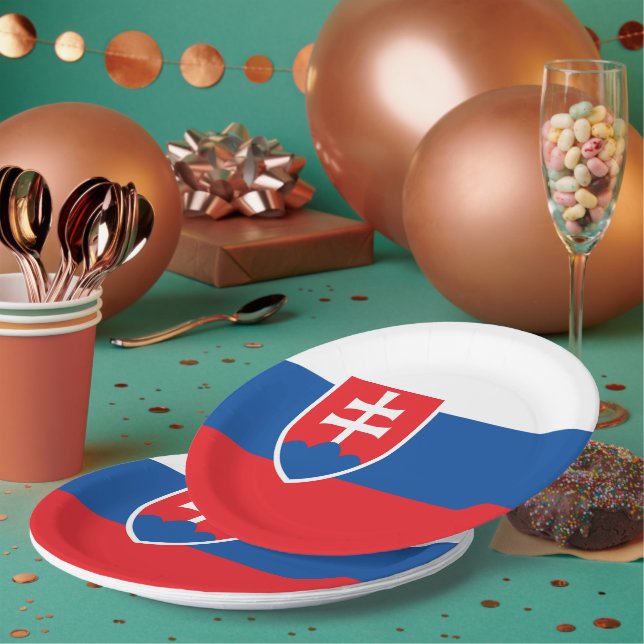 Slovakia flag paper plate (Multi)