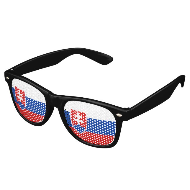 Slovakia Flag Retro Sunglasses (Angled)