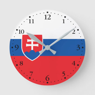 Slovakia Flag Round Clock