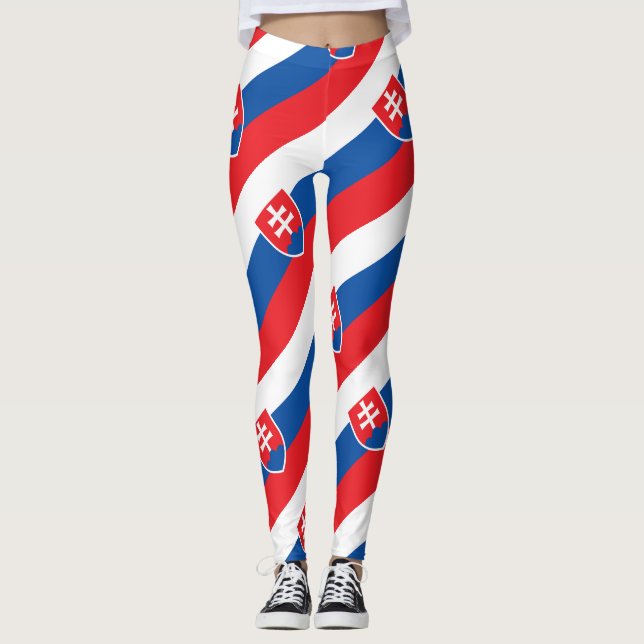 Slovakia Flag Slovakian Patriotic Leggings (Front)