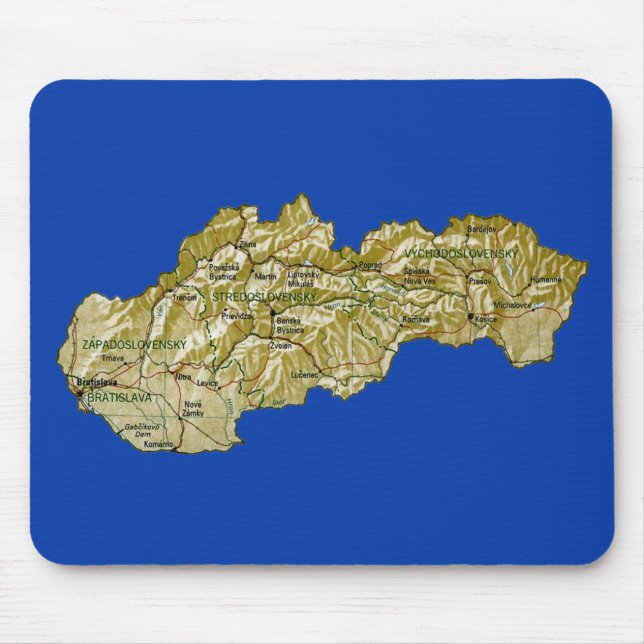 Slovakia Map Mousepad (Front)