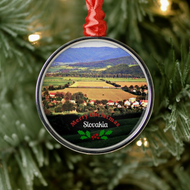 Slovakia, Merry Christmas, Metal Ornament (Tree)