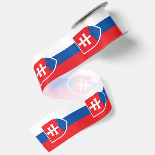 Slovakia Ribbon, Trikolor, Emblem, Slovakia Flag Satin Ribbon
