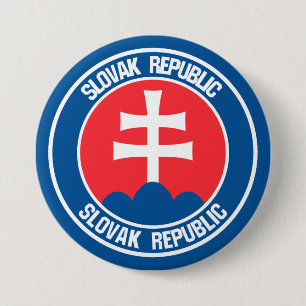Slovakia Round Emblem 3 Inch Round Button