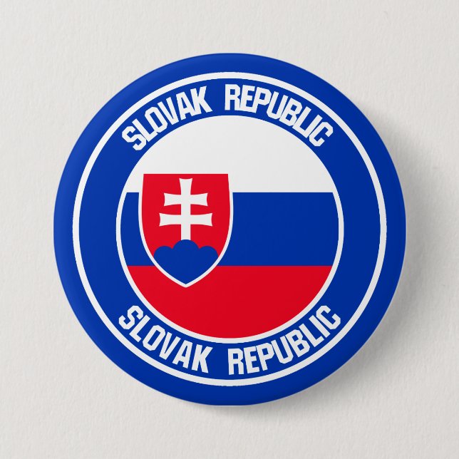 Slovakia Round Emblem 3 Inch Round Button (Front)