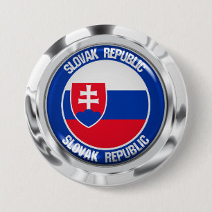 Slovakia Round Emblem 3 Inch Round Button