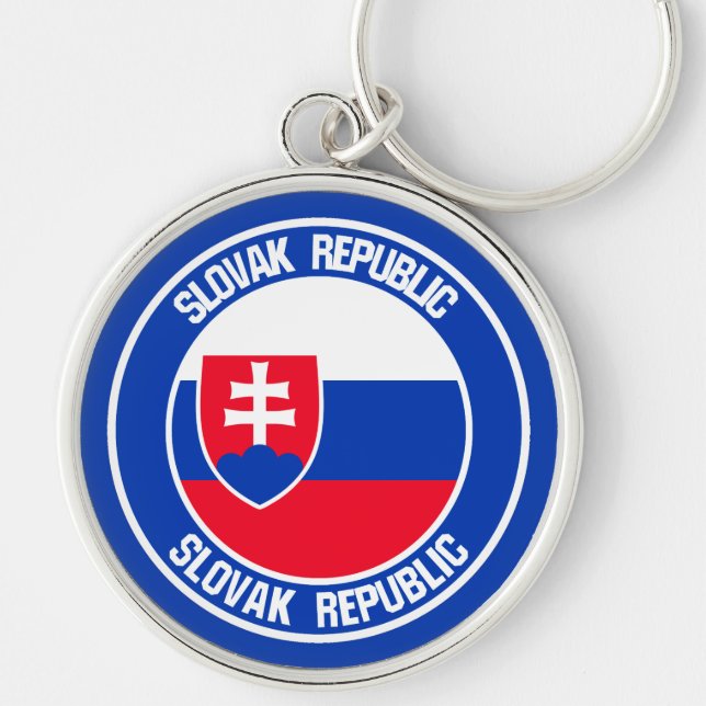 Slovakia Round Emblem Keychain (Front)