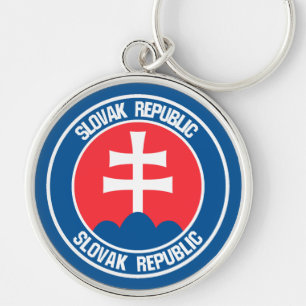 Slovakia Round Emblem Keychain