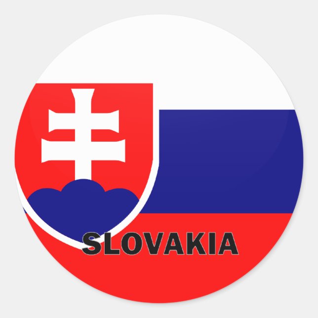 Slovakia Roundel quality Flag Classic Round Sticker (Front)
